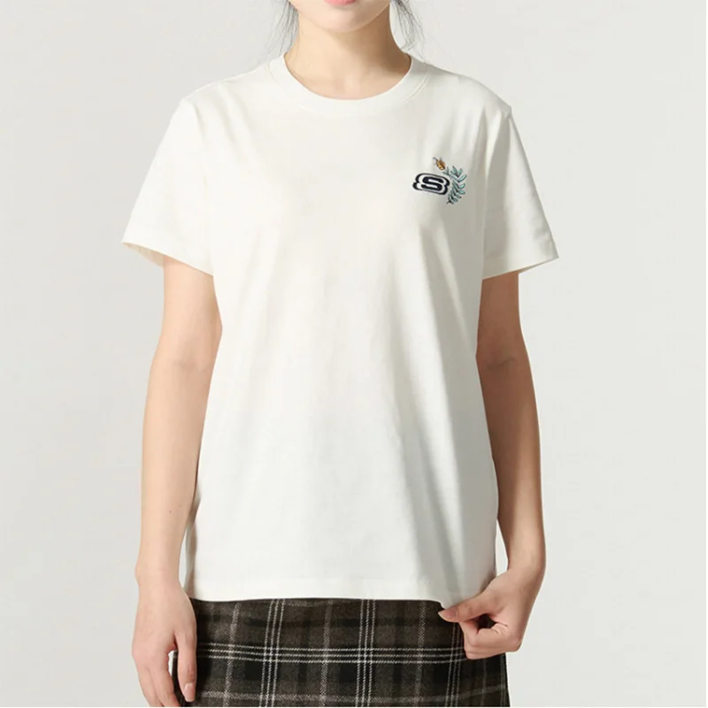 

Skechers Cotton T-Shirt for Women - Summer Round-neck Short Sleeve Breathable Sport Shirt L223W125-0074