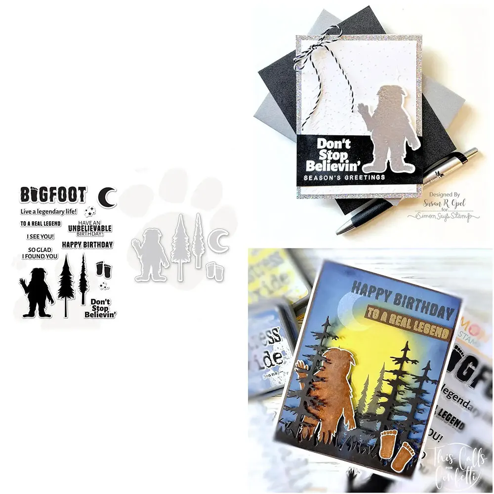 Cutting Dies and Clear Stamps 2024 New Arrivals Unbelievably Bigfoot for DIY Scrapbooking Supplies Making Paper Card Decor Craft