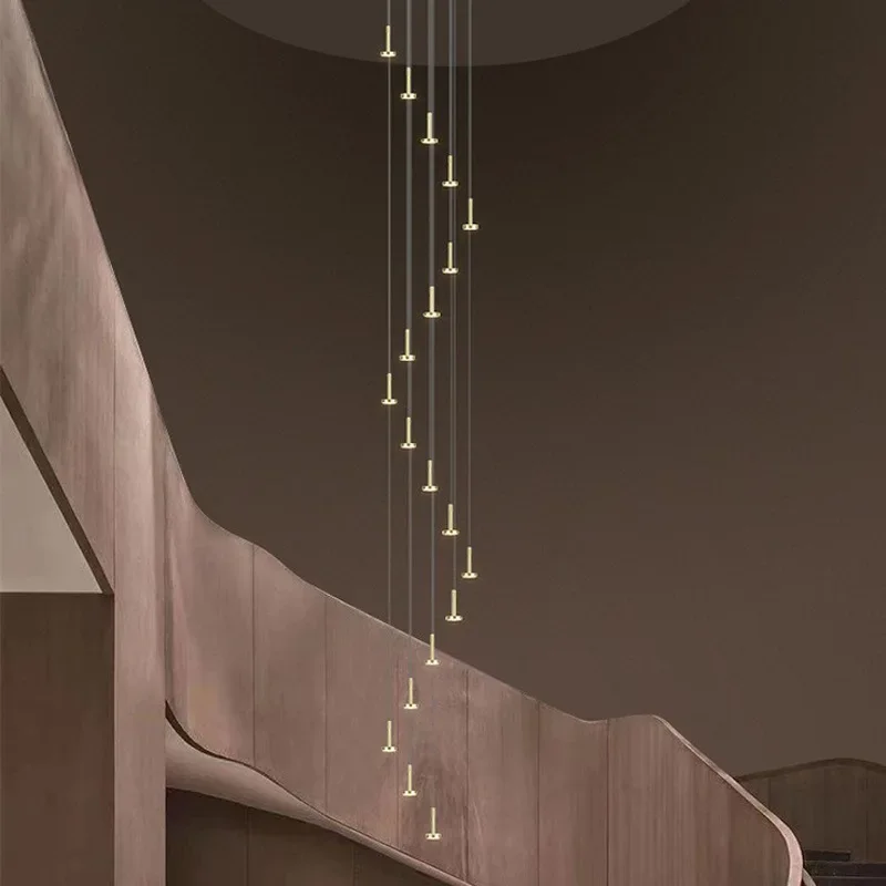 Nordic Minimalist Meteor Shower Hanging Chandelier For Staircase Living Room Modern New Trend Home Decor Lighting Lustre Fixture