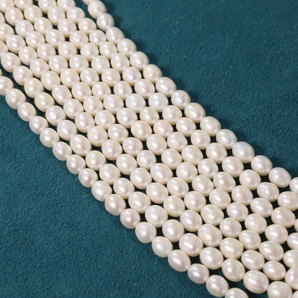 6-7mm natural freshwater pearl rice pearl DIY jewelry accessories necklace bracelet rice shaped Zhuji pearl spot wholesale