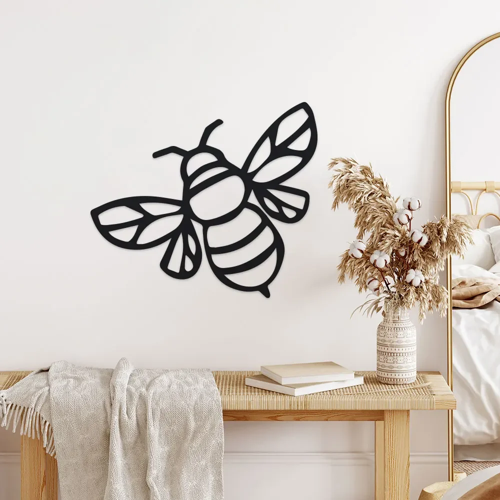 2D 1pc Enchanting Bee Hive Sign - Farmhouse Chic Metal Wall Art - Durable Iron Craft for Bumblebee Lovers Nursery, Bedroom Decor