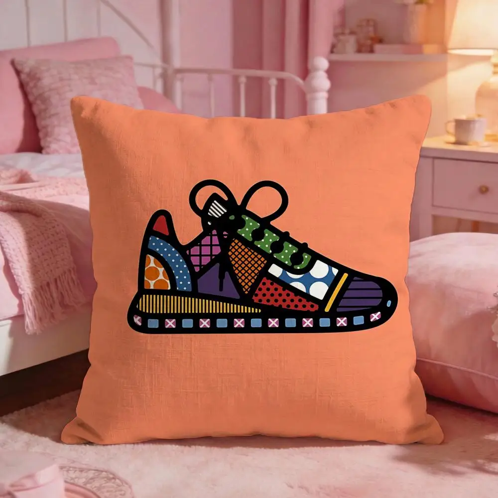 Trendy shoes Cushion Cover Premium Comfort Reversible Pillow Cove -Two in One Design for Any Room & Car Interior