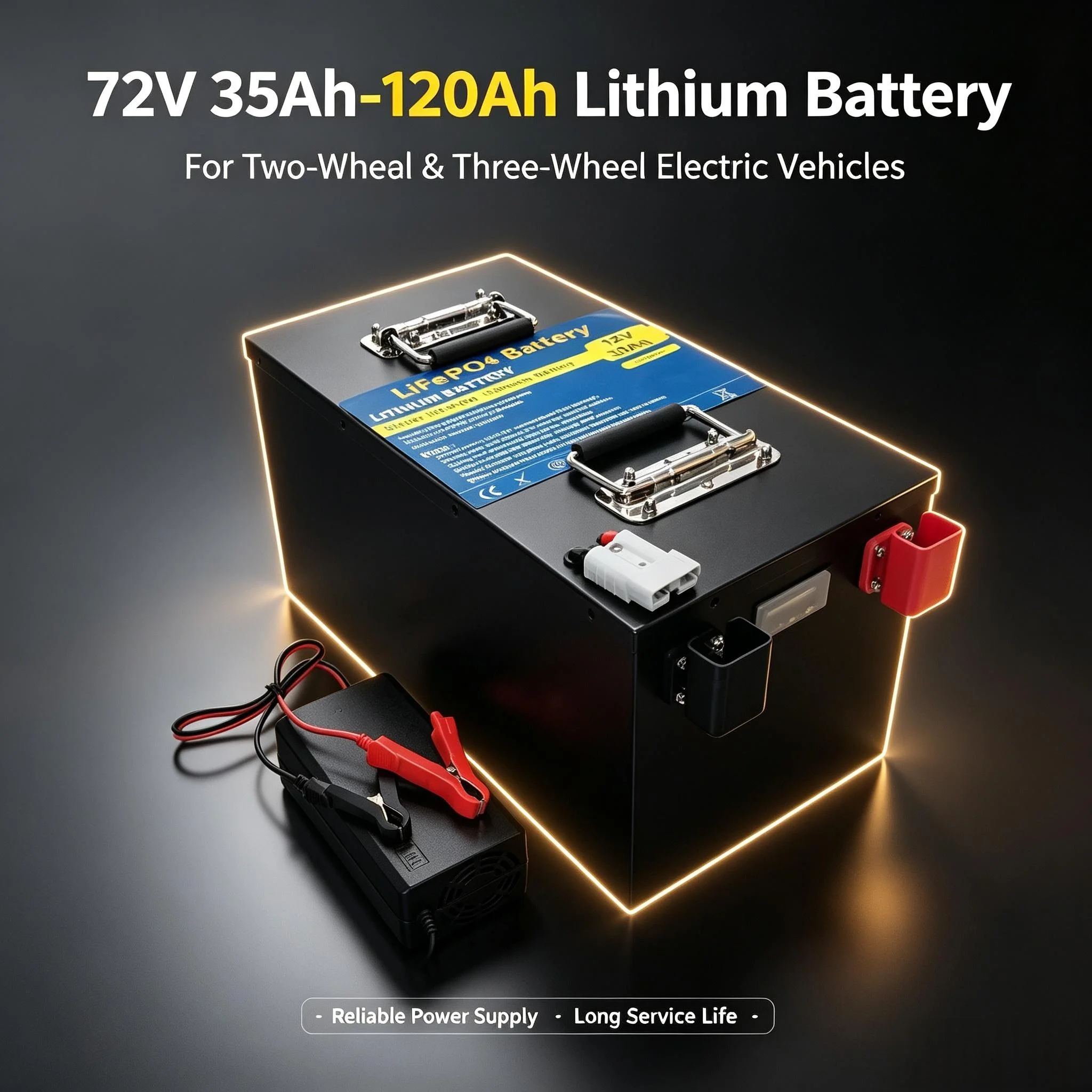 72v35ah 45ah 55ah 70ah 80Ah lithium iron phosphate battery is suitable for two wheeled electric vehicles and three wheeled elect