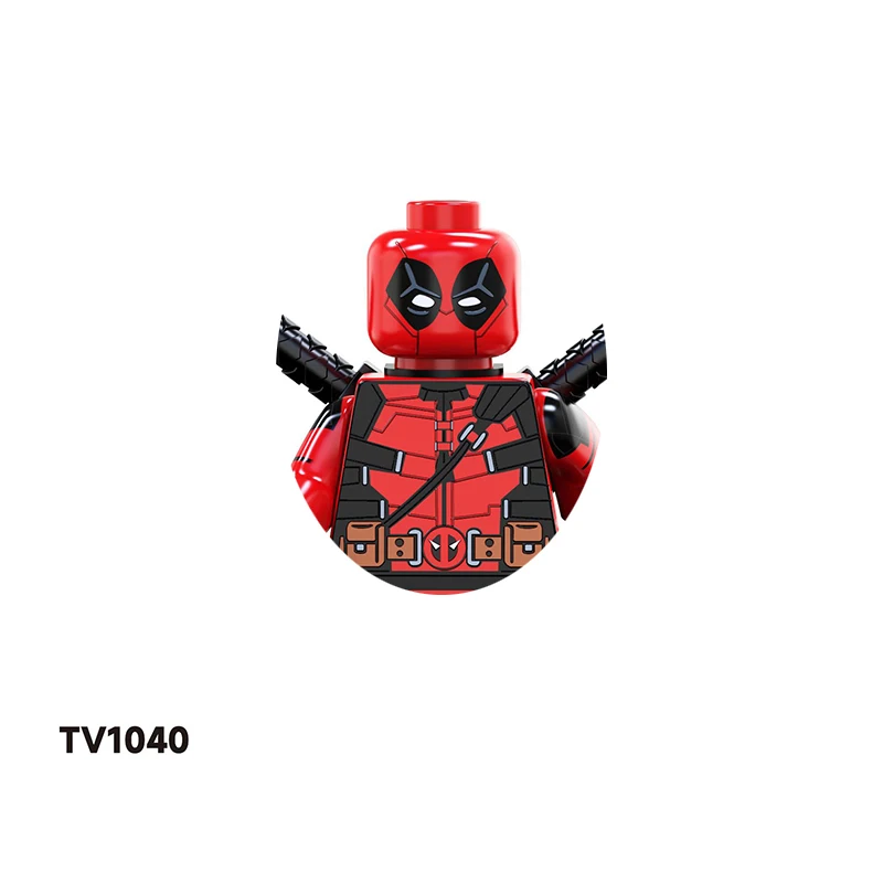 Bloques de construcción HEROCROSS TV6205, figuras de acción de Anime, muñecas invencibles de Deadpool, rompecabezas de imágenes, juguetes de montaje para niños