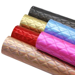 20x33cm Bump Texture Synthetic Leather Fabric Sheets Grid Pattern Quilted Cotton Faux Leather Sheets DIY Bag Sewing,1Yc7500