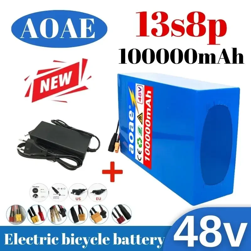 48V 100ah 13s8p Lithium-ion Battery Pack 48V 100000mAh 2000W Electric Battery, Built-in 50A BMS+Chargerr