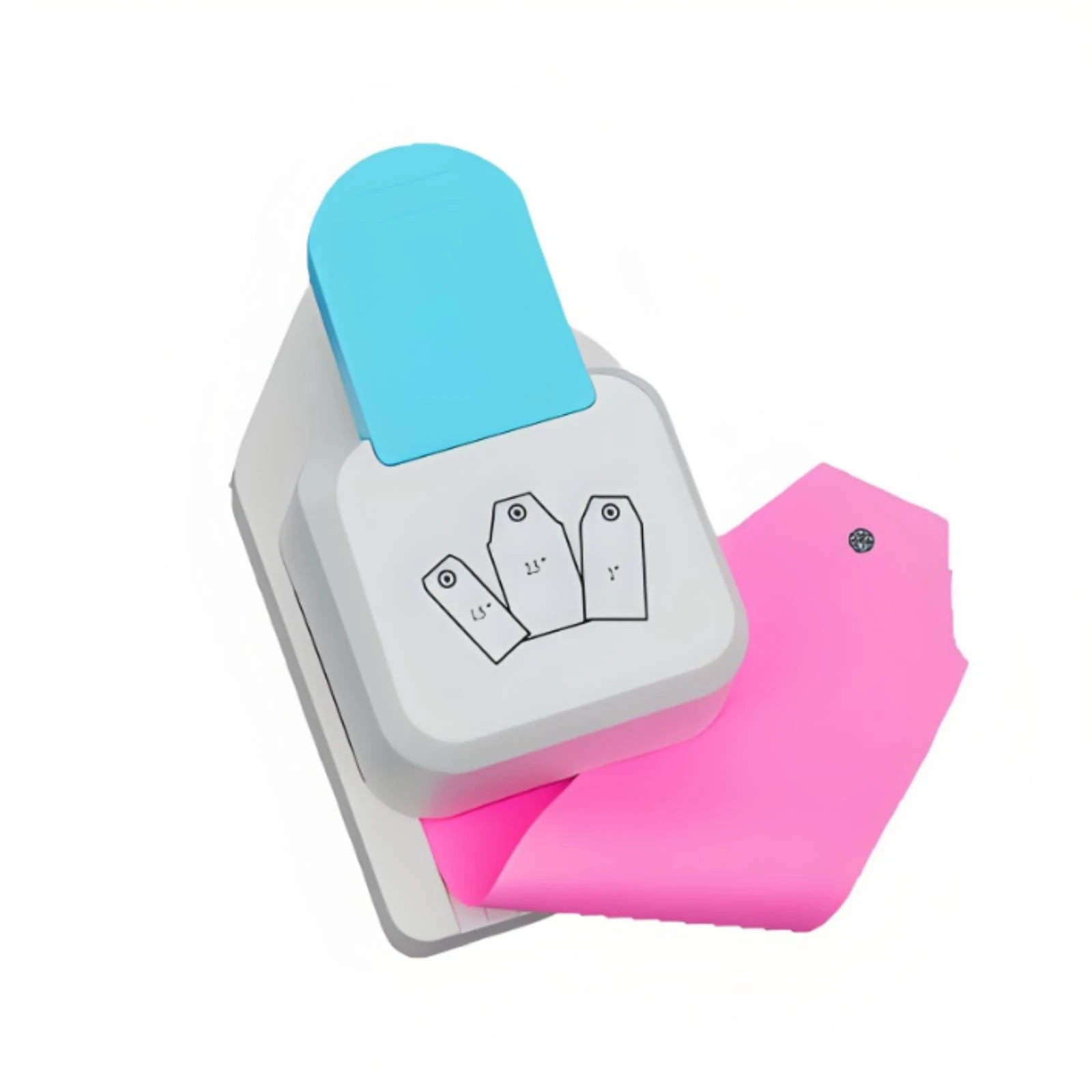 Handheld Paper Label Punch Flat Base Crown-Shaped Label Punch Rounded Corners Compact