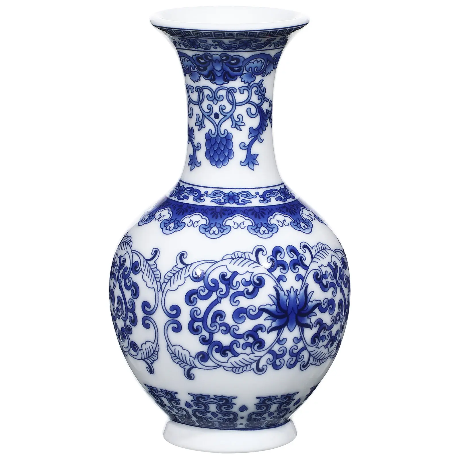 Decorative Ceramic Vase Blue and White Floral Container Simple Elegant Hydroponic Flowerpot for Home Garden Desktop Chinoiserie