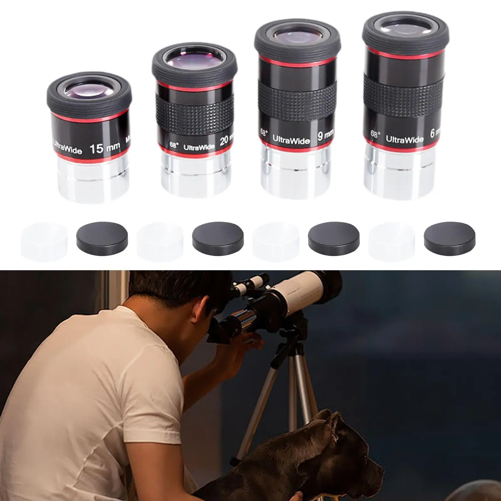 4x Telescopes Eyepiece Wide Angle Eyepiece 68 Degree High Performance