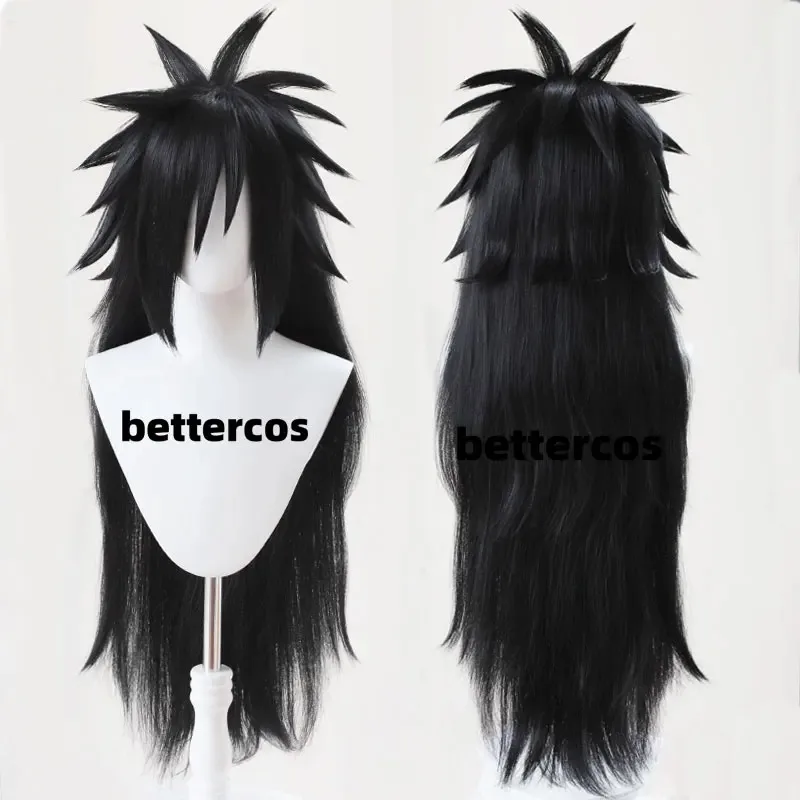 

2025 аниме Учиха Мадара, парики для косплея, длинные черные синтетические волосы + бесплатная шапочка для парика
