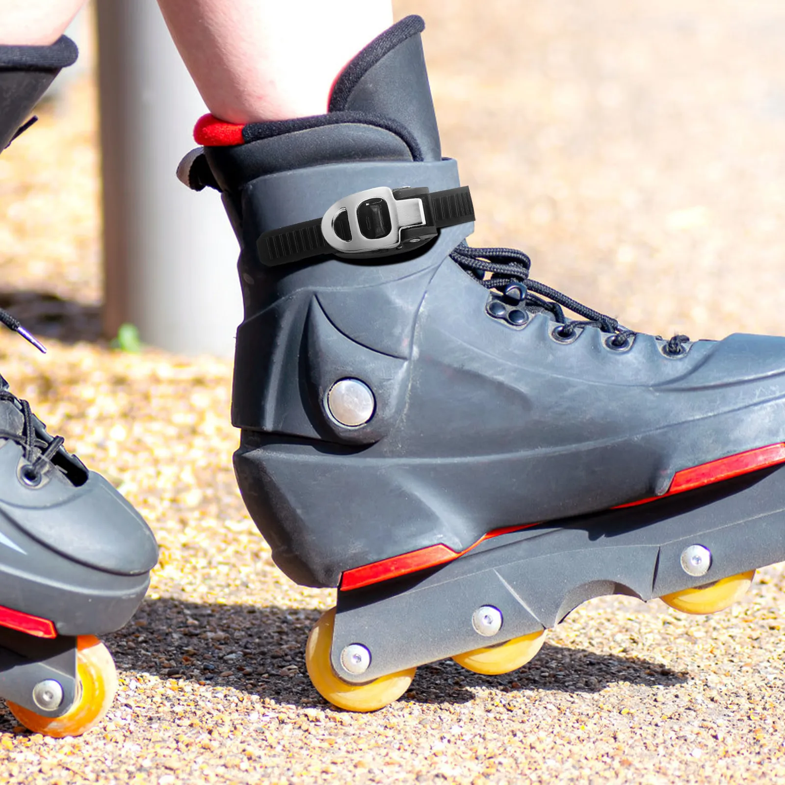 

2 Pcs Inline Roller Skate Strap Ice Skates Buckle Belt Replace Straps Heel for Elastic