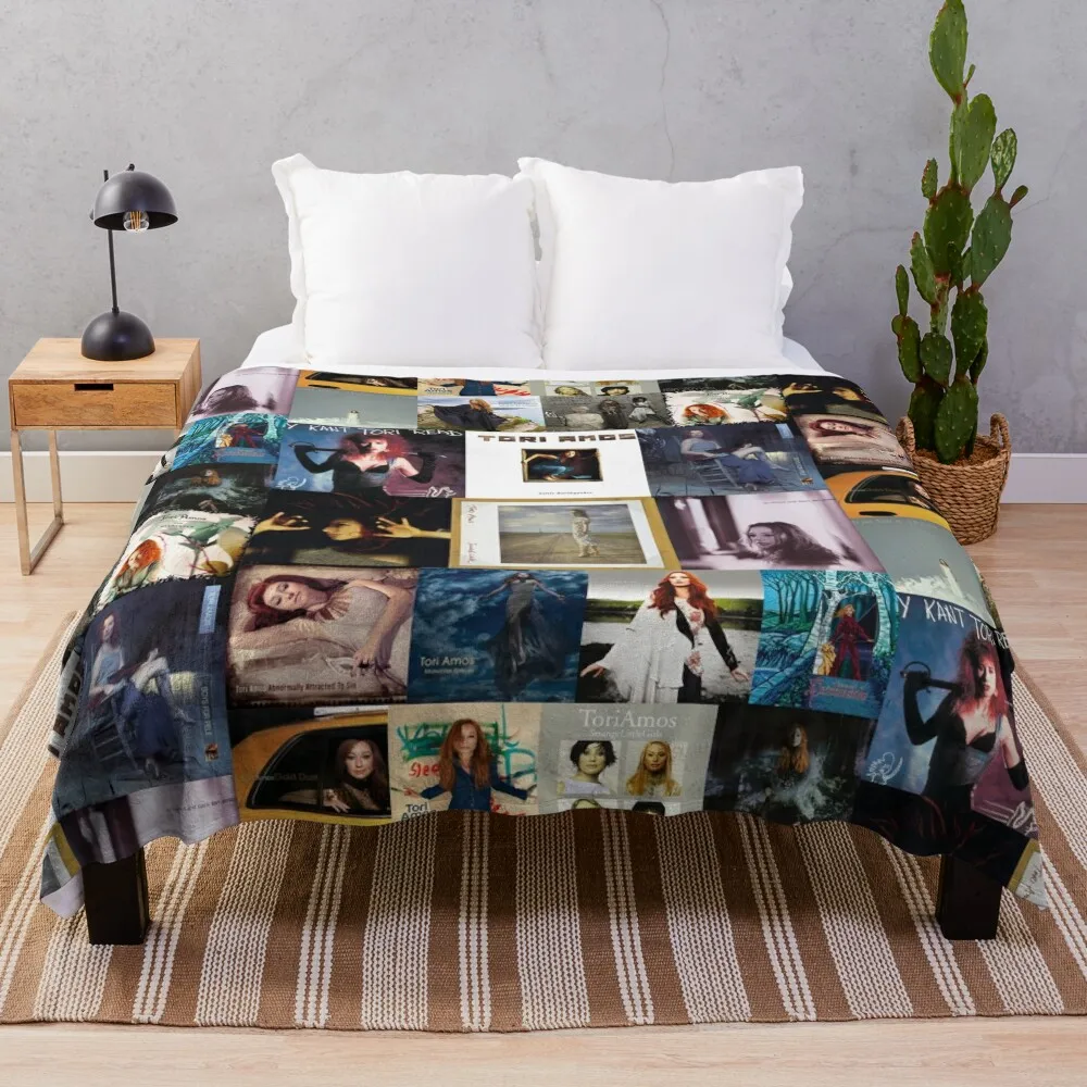 

Tori Amos Album Records Collage Collection Print Throw Blanket Fashion Sofa Blankets Thermal Blanket