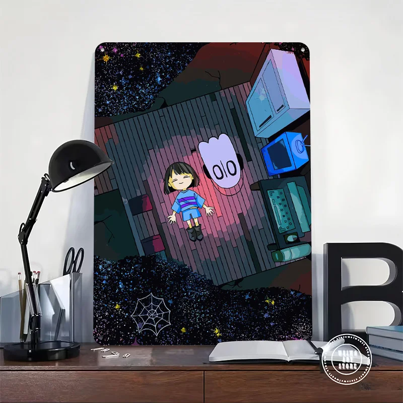Undertale Personalized 3D Textured Metal Poster Wall Art Tinplate Sign for Decoration Room Decor Luxury Bar Accessories Home Tin