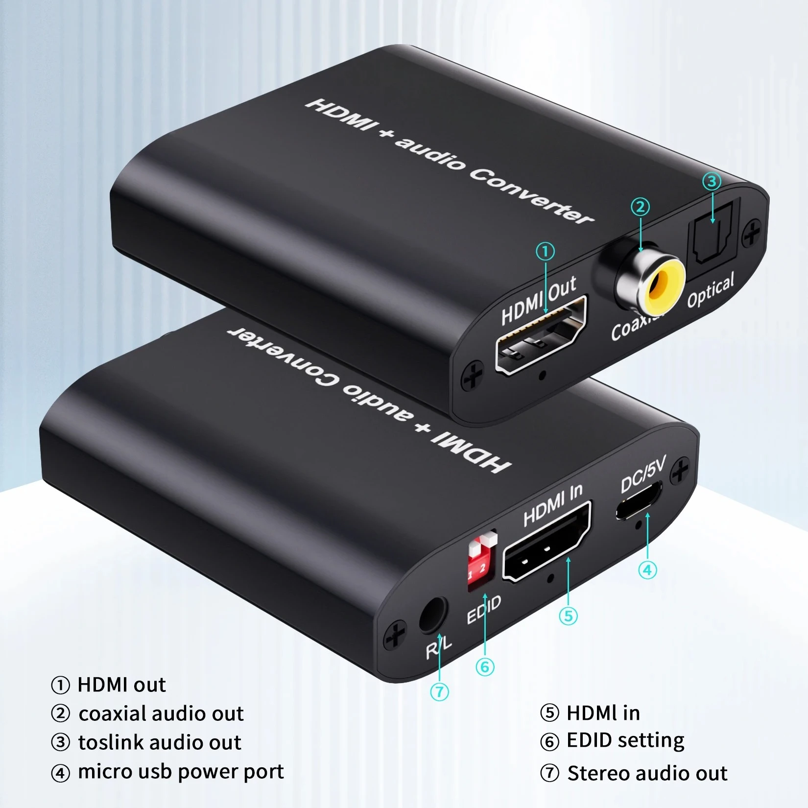4K HD Audio Extractor Splitter HD to toslink+Coaxial+Stereo Audio converter splitter for PS4 Xbox DVD HDTV  4K 30Hz