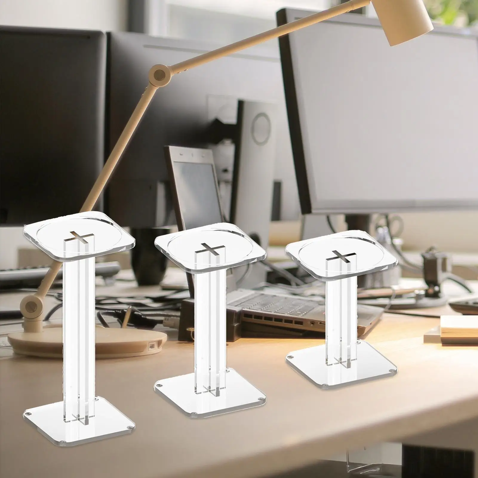 

3pcs Desktop Airplane Model Display Stand Tiered Riser Table Organizer For Collectibles Toys Jewelry Perfumes Cupcakes Desserts