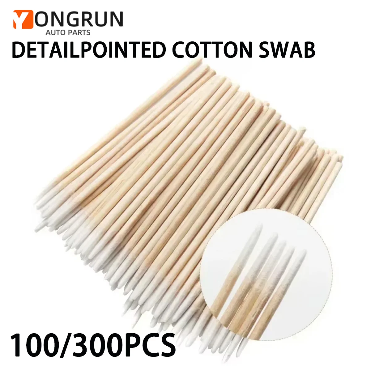 100PCS 300PCS Disposable Cotton Thin Head Wooden Handle Detail Swab Sticker Ear Comb Cleaning Swab Makeup Tool For Home Use