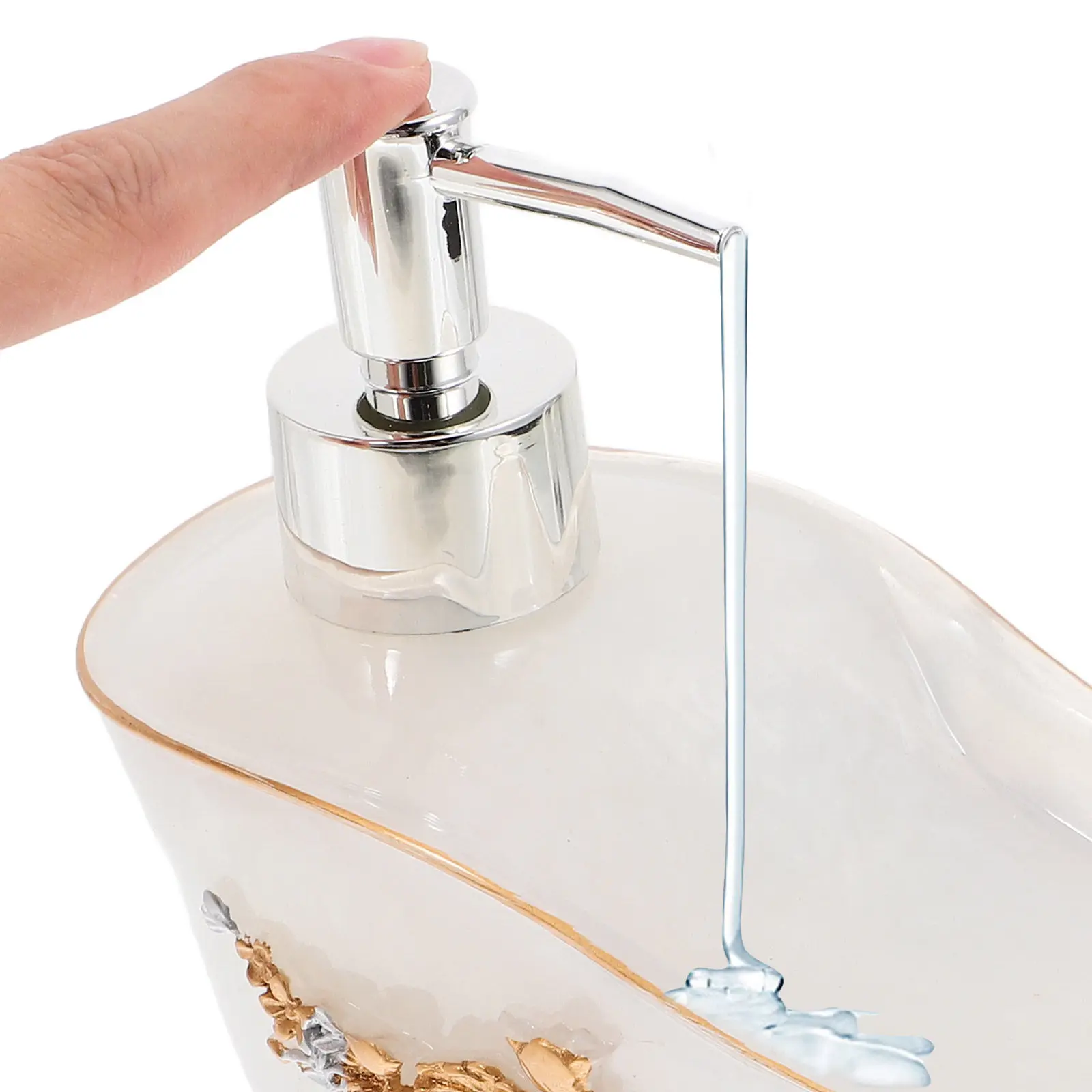 

Vintage Bathroom Accessories Bathtub Shaped Lotion Bottle European Style Pump Dispenser Shampoo Conditioner Body Wash Organizer