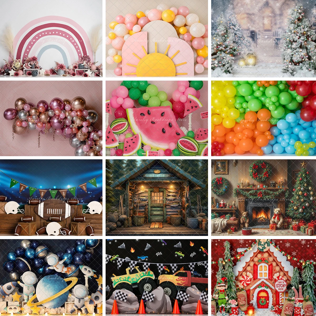 

Birthday Party Backgrounds Cake Smash Kids Adult Photography Props Child Baby Balloon Arch Decors Studio Photo Backdrops