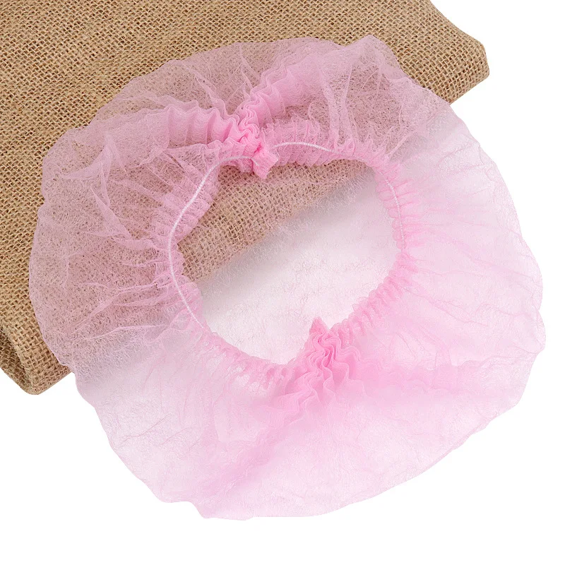 

100pcs Disposable Non-woven Shower Cap, Dust-proof Strip Hat, Restaurant Kitchen, Dust-free Workshop Head Cover