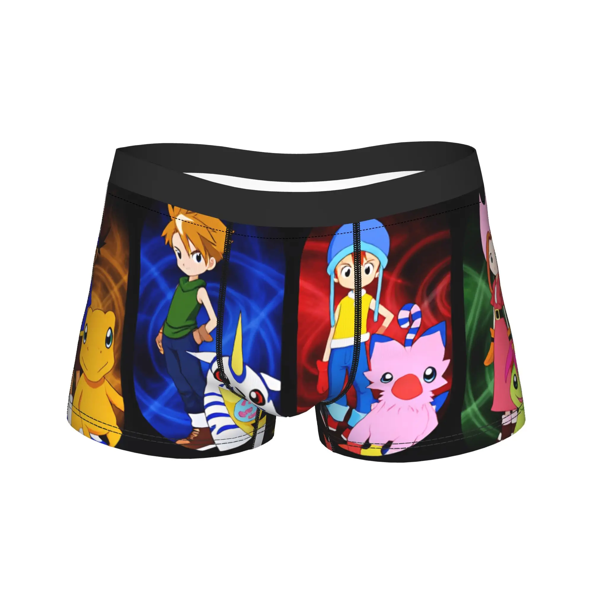 Digimon Adventure 01 Eight Oval Character Underwear  Custom DIY Trunk Trenky Male Panties Elastic Shorts Briefs Birthday Gift