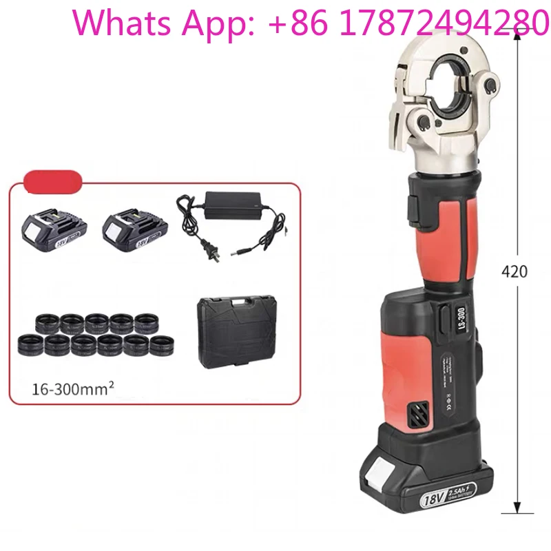 Electric Hydraulic Crimping Pliers 0528LS-300, Cordless Copper Aluminum Terminal Crimping Tool