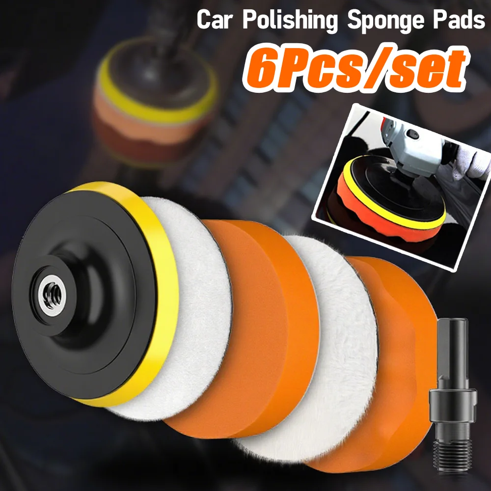 6 шт./компл., комплект прочных полировальных подушечек, профессиональная губка высокой плотности, пенопластовая подушечка для ухода за краской автомобиля/лак для пола/инструменты для удаления царапин
