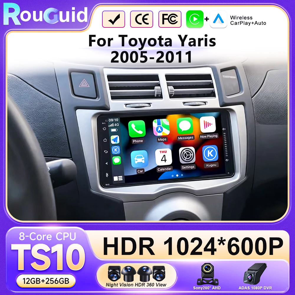 7inch Car Radio For Toyota Yaris 2005 2006 2007 2008 2009 2010 2011 Android Auto Video Player GPS Navigation 4G WIFI 2din DVD