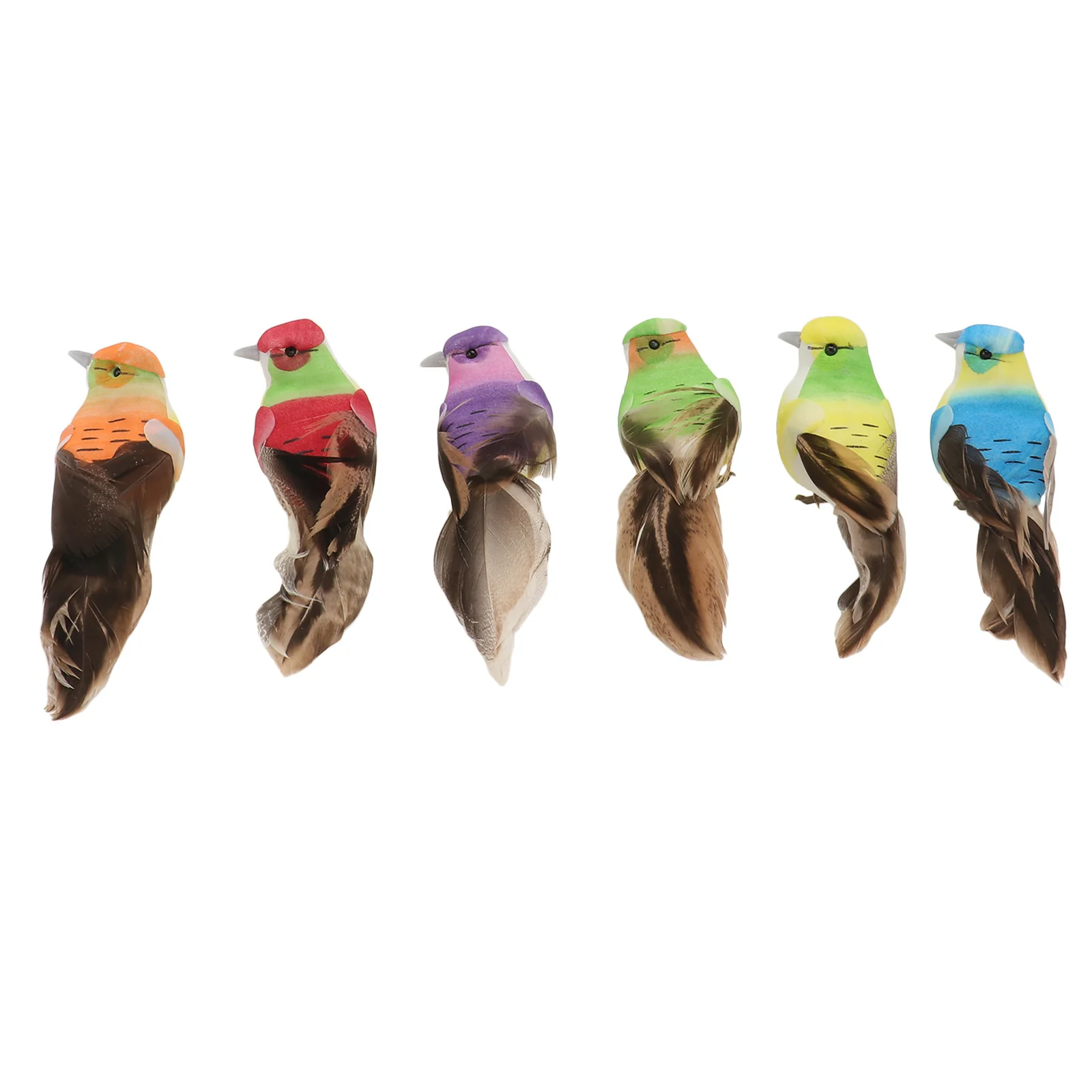 

6pcs Simulation Ornament Artificial Mini Bird For Christmas Tree Garden Desktop Decor Bird Artware Animal Statues