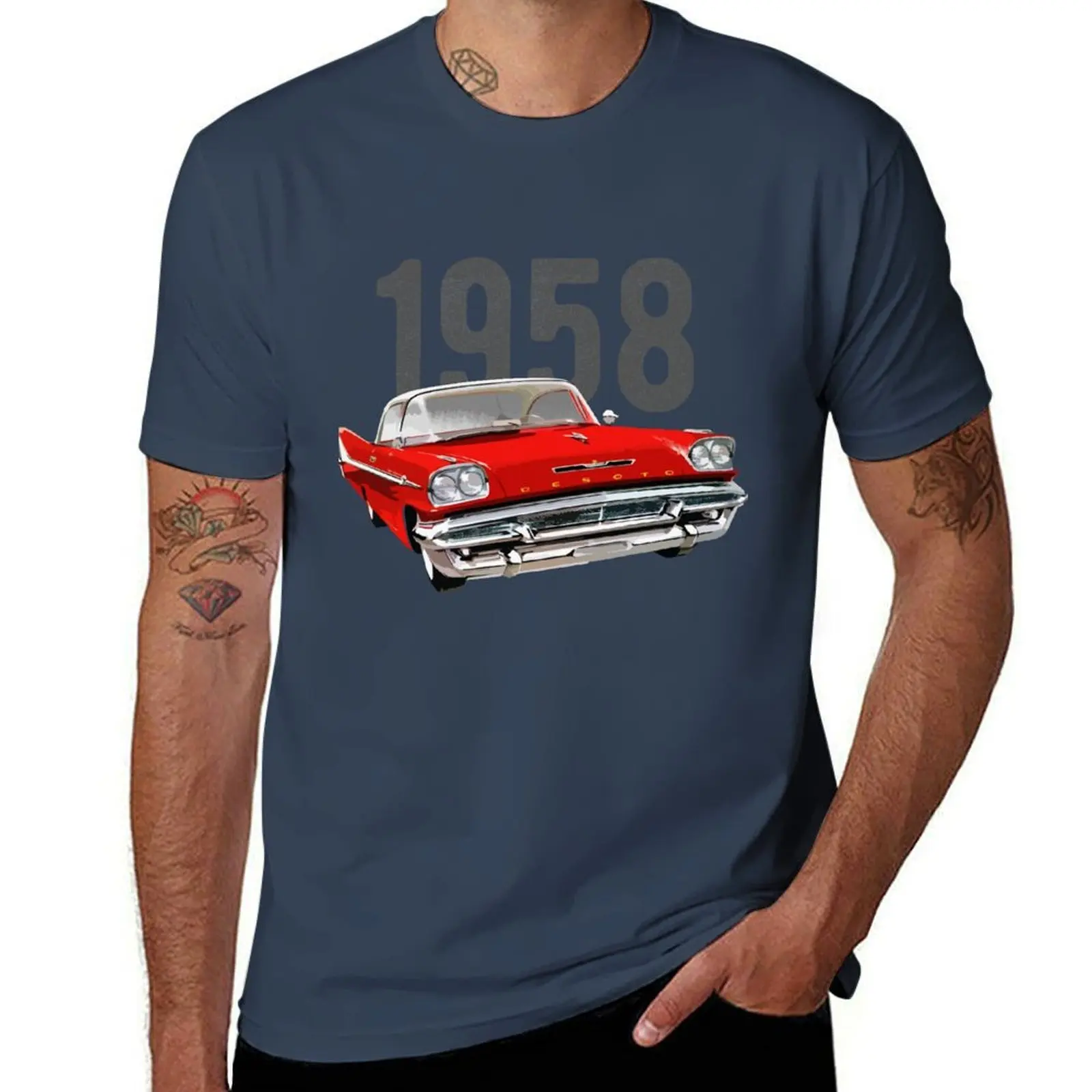 Antique 1958 Desoto Car T-Shirt Casual Loose Fit Short Sleeve T-Shirt