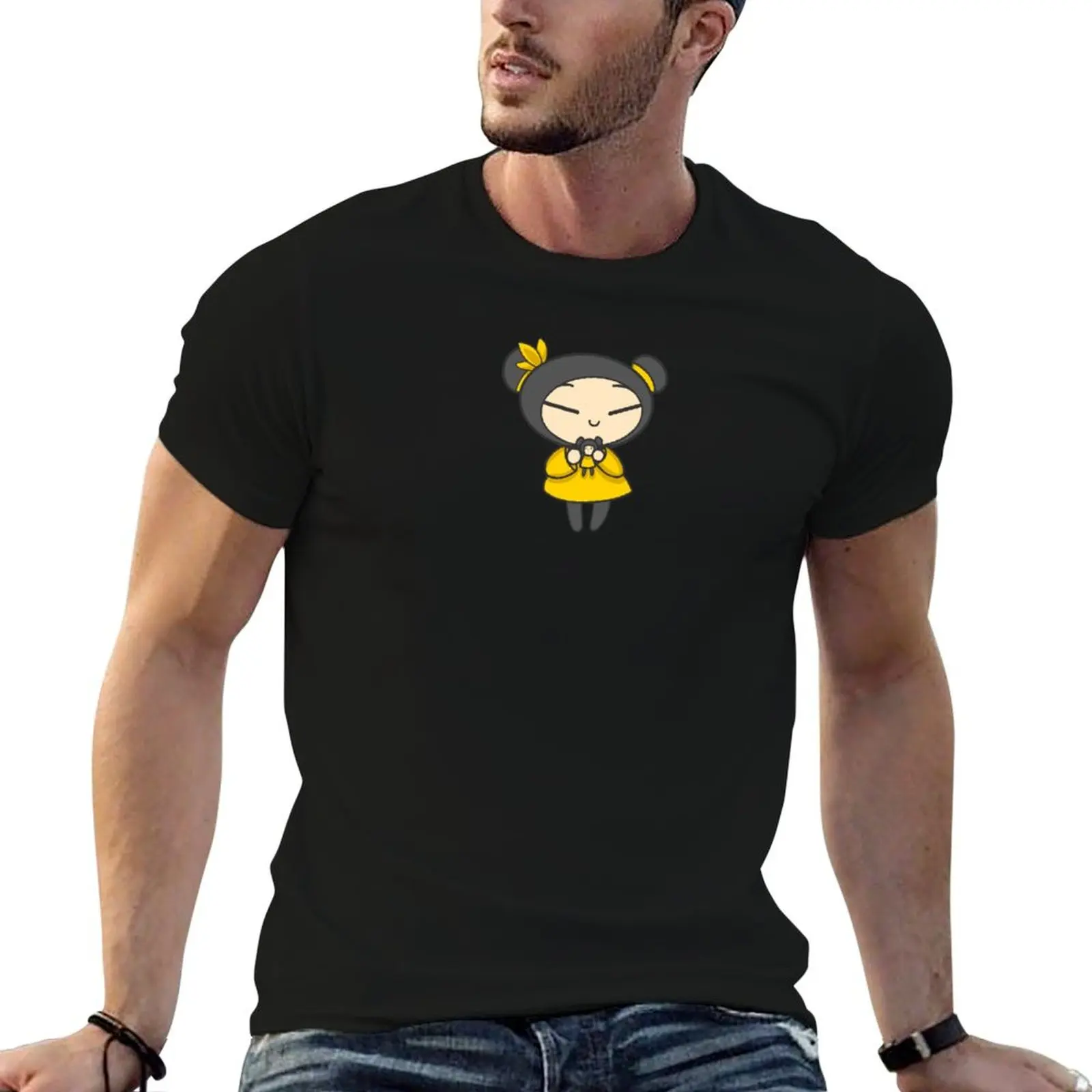 

Yellow Pucca with a Doll T-Shirt man tshirt cotton t shirt man T-Shirt
