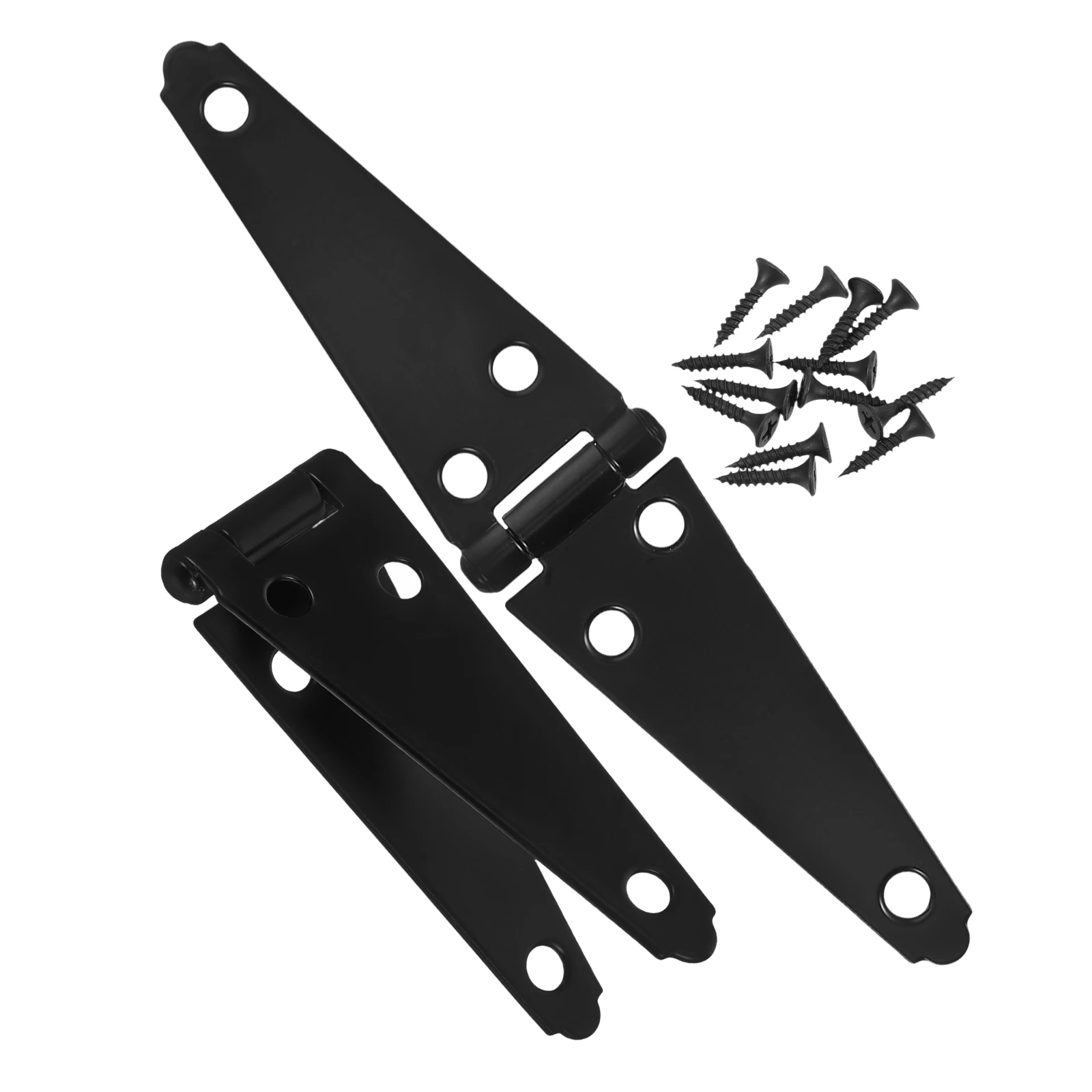 

2 pcs Heavy Duty Door Hinges Galvanized Steel Flat Design for Gate Garage Fence Door Hardware Barn Shed Strap Hinge