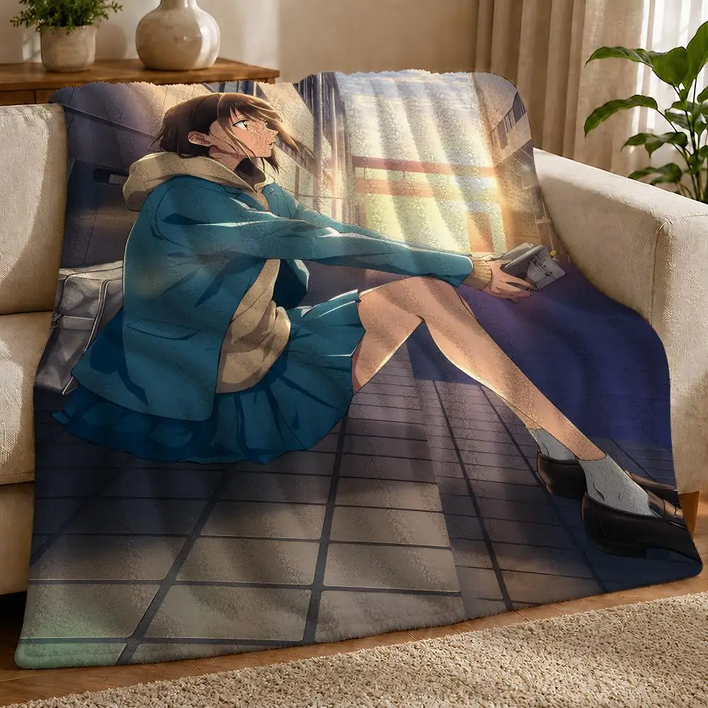 Blue Box Chinatsu Kano Anime Sunset Throw 1pc Flannel Blanket Soft Lightweight Warm Cozy For Bedroom Sofa Bed