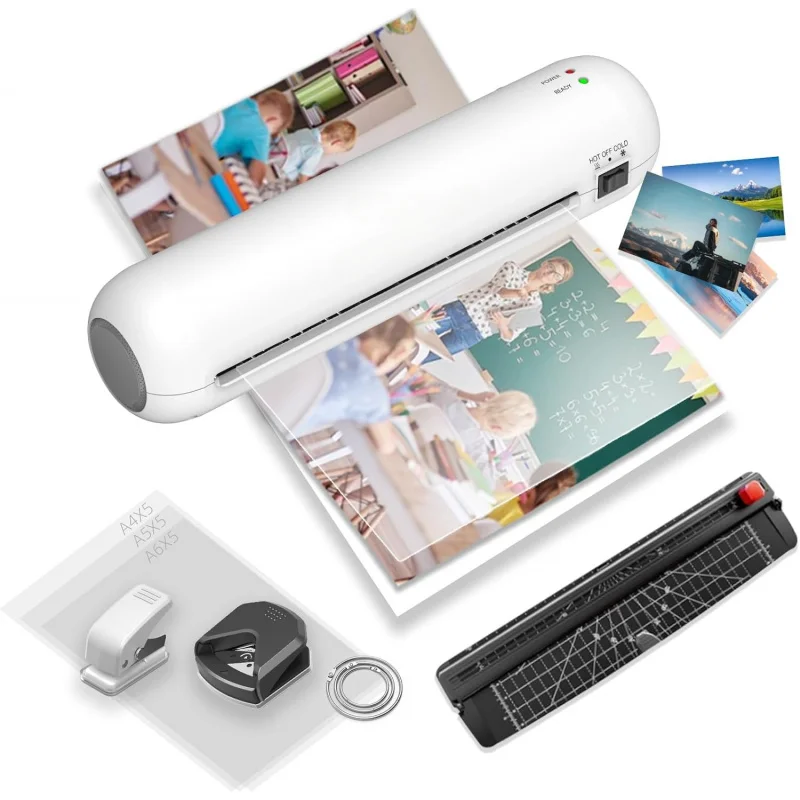 

Laminating machine9inch portable thermal laminator with hot and cold modesA4Small laminating machine beltABSPaper jam release