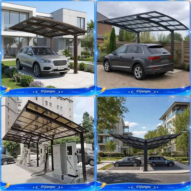 All Weather Outdoor Carport with Drainage System Multiple Sizes Heavy Duty Metal Car Shelter Parking Canopy Garage Tent Cover