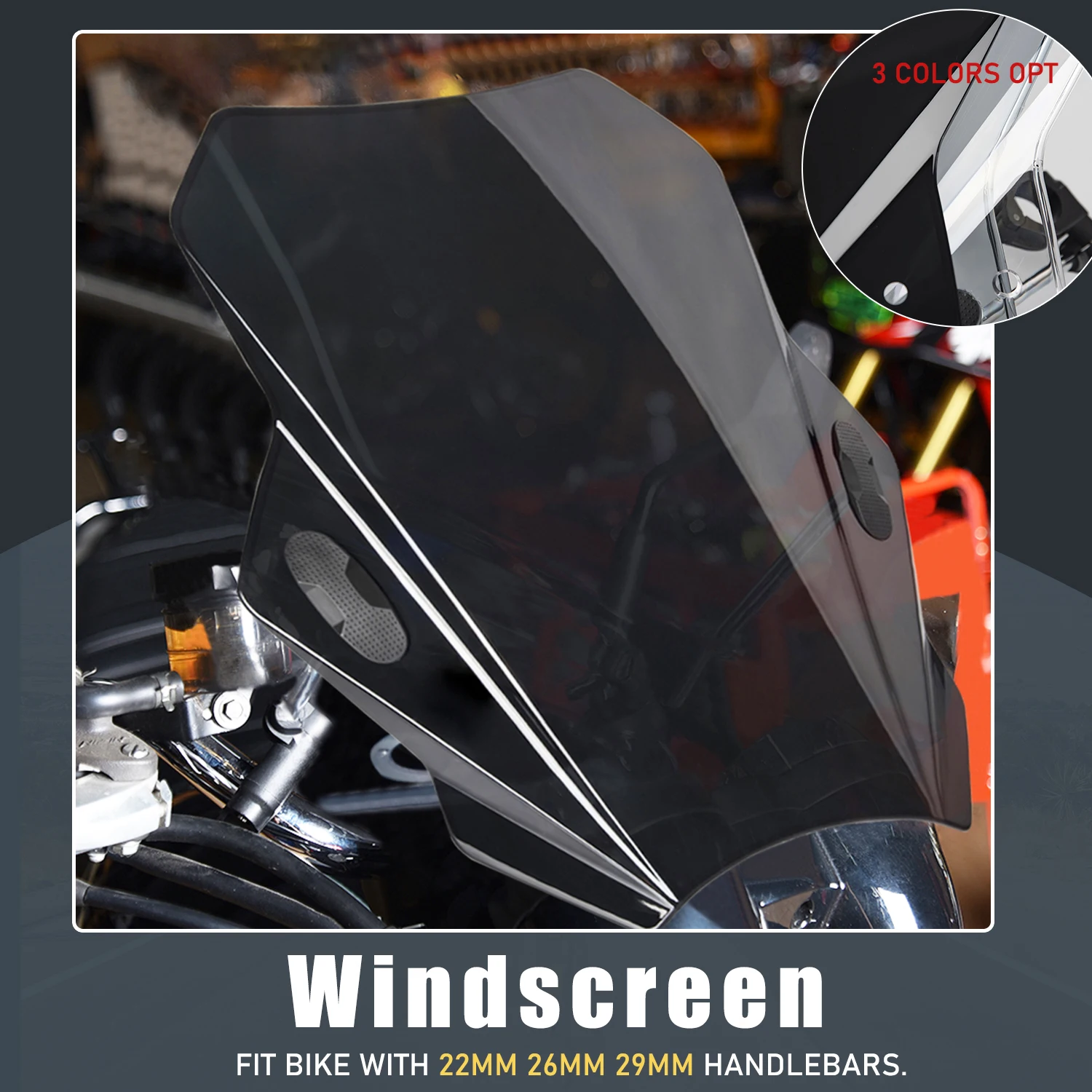 

Motorcycle Adjustable Windscreen Windshield Wind Deflector For Honda Harley Yamaha Kawasaki Ducati KTM BMW Suzuki Universal Fit