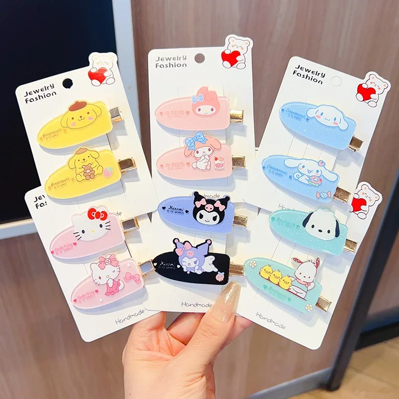 

Kawaii Hello Kitty Traceless Clip Cute Cartoon Bangs Edge Clip Travel Ladies Supplies Desktop Accessories Student Gift Wholesale