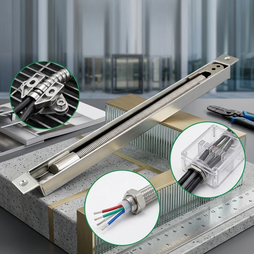 Flush Mount Concealed Door Cord Protector for Networking Power and Low Voltage Wires Compatible with Electronic Locks