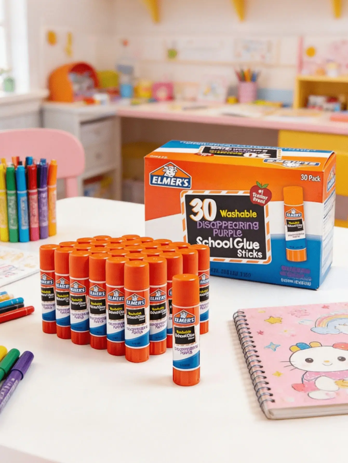 

Disappearing Purple Glue Sticks, Washable School Glue for Paper, Crafts & Home Use