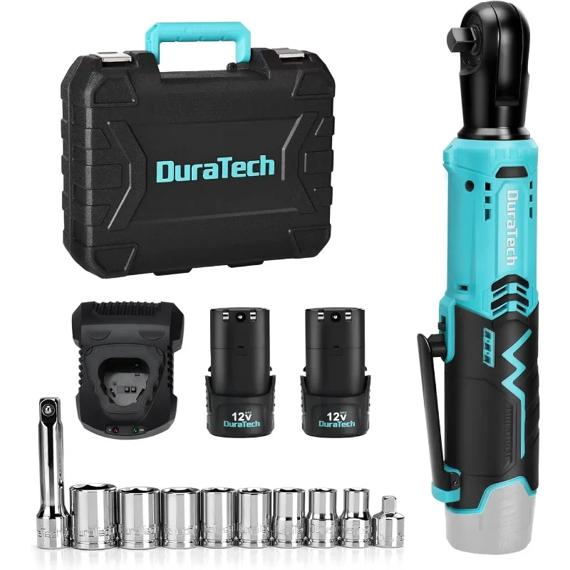 

Cordless Electric Ratchet Wrench Set, 48 Ft-lbs 3/8" 12V Power Ratchet Wrench with 2PCS 2.0Ah Li-Ion Battery