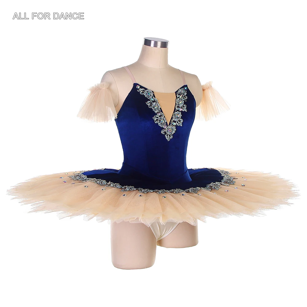 

BLL460 Blue Velvet Pre-professional Camisole Ballet Tutu Pancake Ballet Tutus For Girls & Women Stage Performance Dance wear