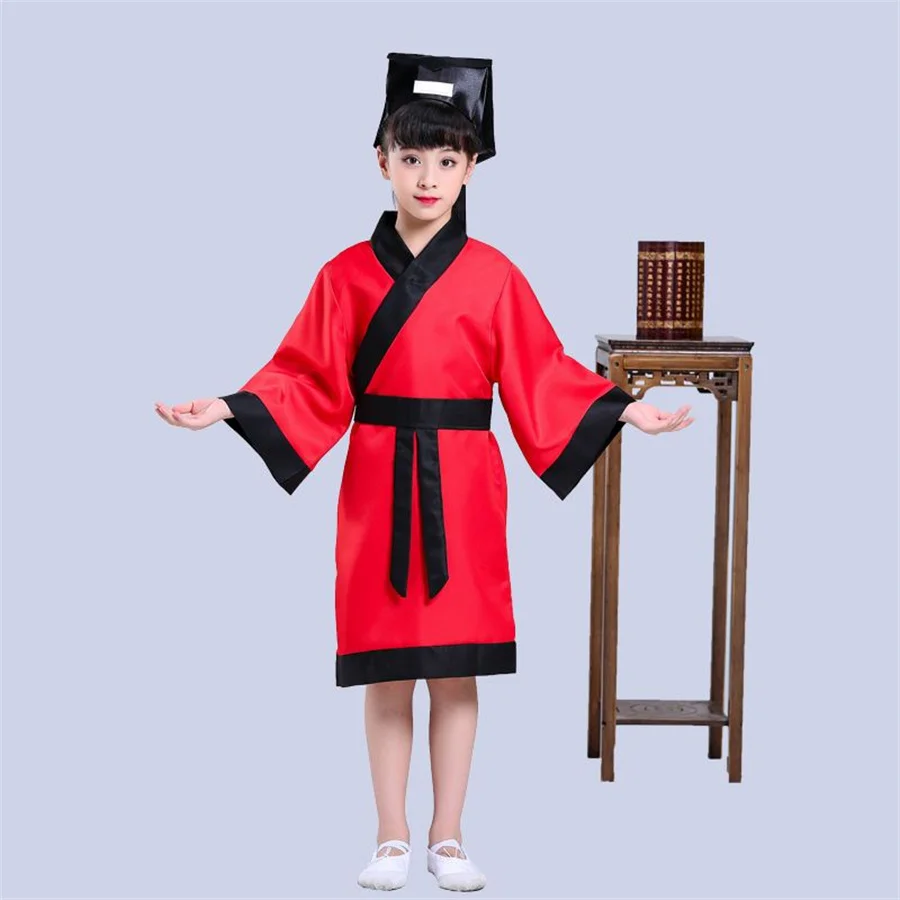 Disfraz de Hanfu tradicional de China para niños, Kimono de estudiante antiguo, traje de cosplay de escenario étnico Vintage