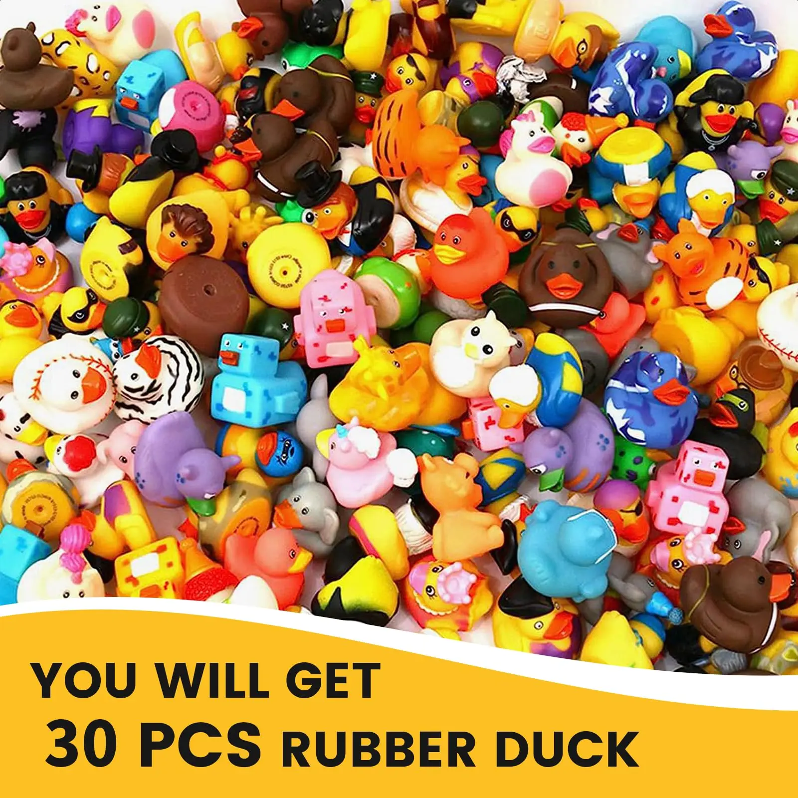 50PCS  Jeep Rubber Duck Mini Rubber Duck Assortment Duck Bulk Floater Duck for Jeep Ducking Toddler Bath Party Summer Beach Pool