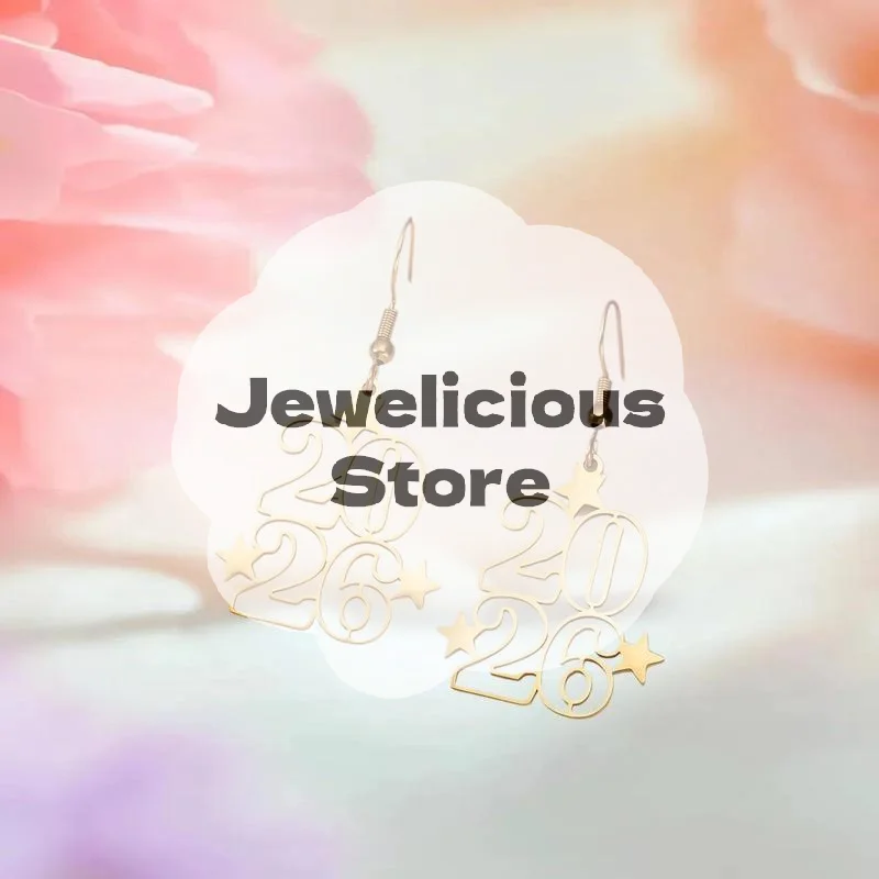 الحد الأدنى الفولاذ المقاوم للصدأ عدد 2026 قلادة إسقاط أقراط للنساء الرجال الذهب اللون ستار قرط على شكل قلب السنة الجديدة مجوهرات هدية