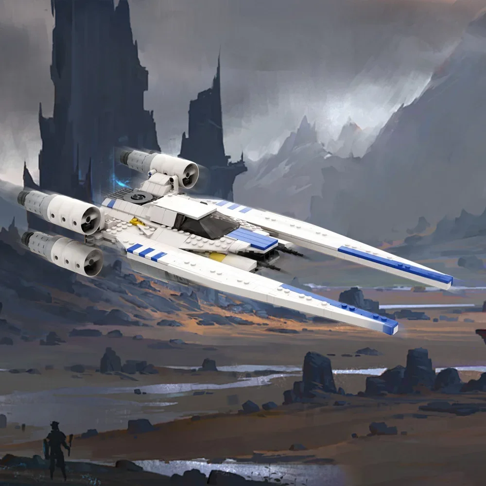 

MOC-218615 White U Wing Building Blocks Model Space War White U Wing Spacecraft Bricks Assembly Toys Children DIY Birthday Gifts