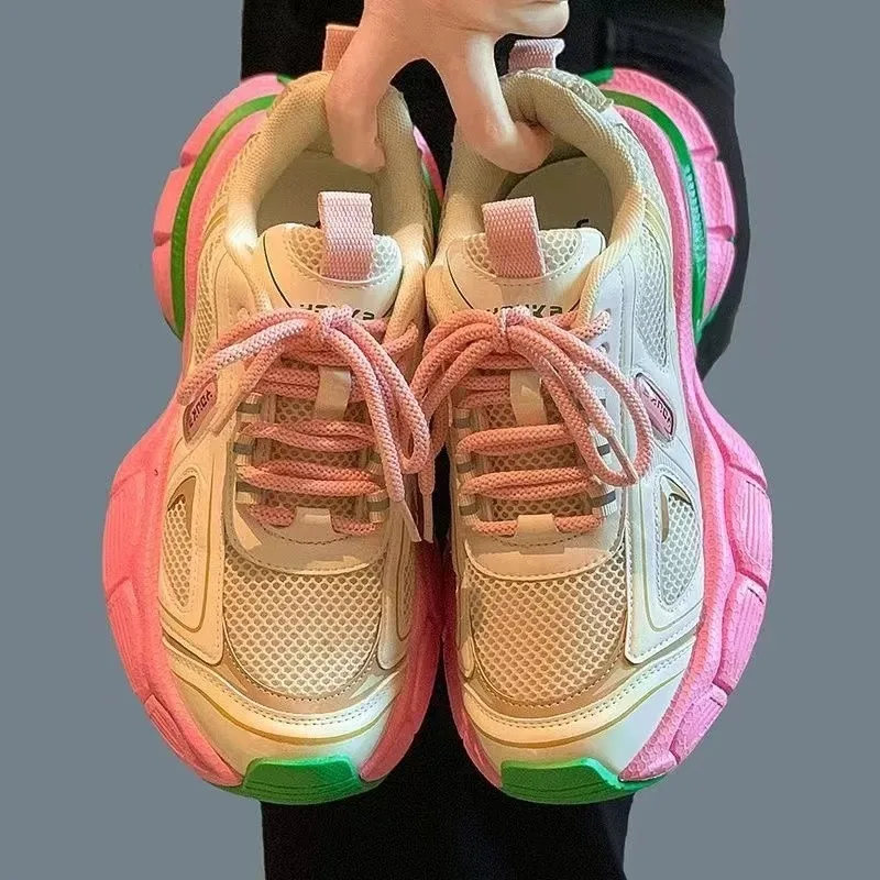 Women Platform Sneakers Autumn Winter Female Shoes Black White Sneakers Breathable Woman Chunky Shoes Tenis Feminino