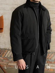 Lu Sanxian's Birthday Style Retro Corduroy Stitching Short Down Jacket Korean Style Winter Thick Jacket All-match Jacket