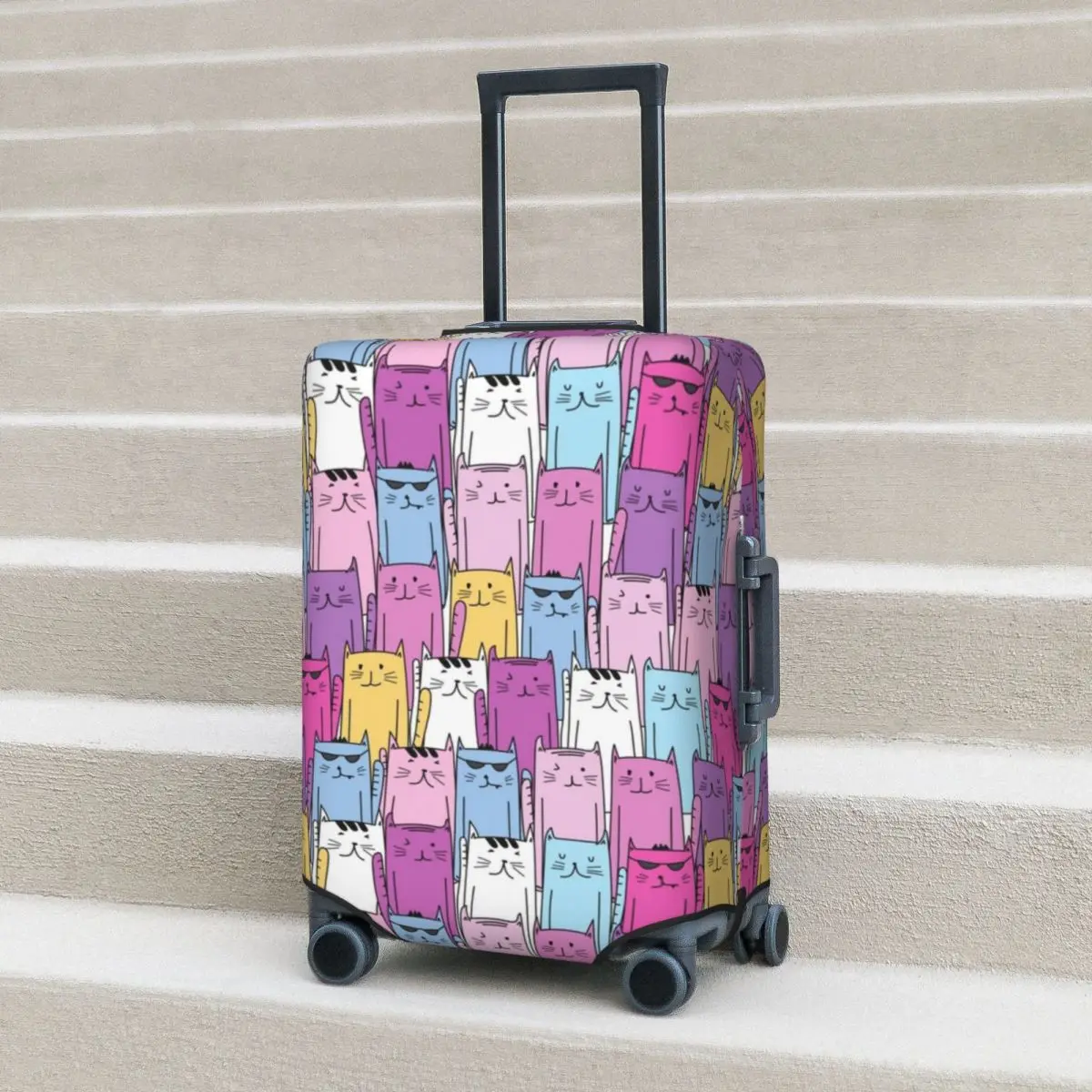 

Cat Pattern Suitcase Cover Flight Animals Cute Cartoon Useful Luggage Case Travel Protection