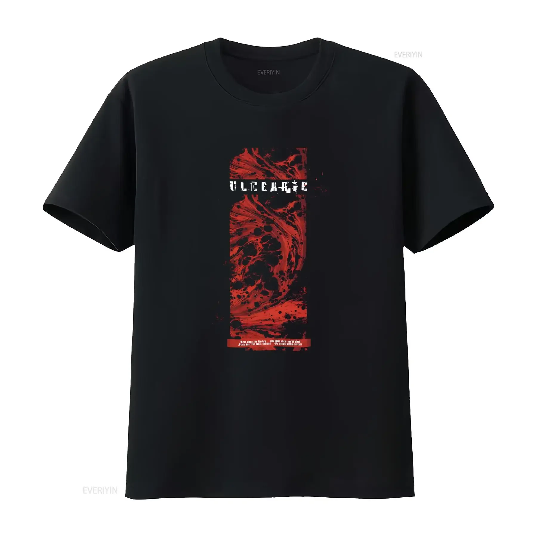 Men's Ulcerate Drown Within T Shirt XXX Large Black Unique Red Abstract Design vintage Washed homme fashion designer clothes