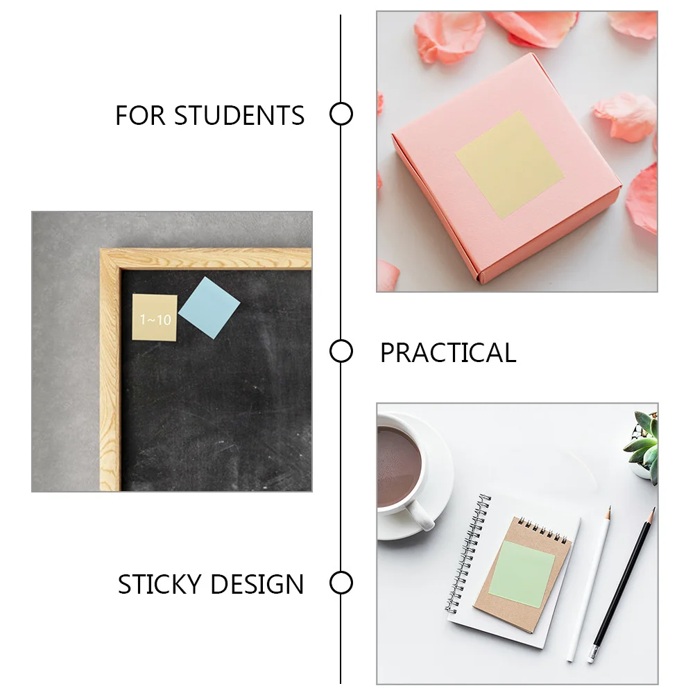 Blocco note autoadesivo colorato Blocco note portatile a strappo per diario di idee per ufficio scolastico Comode schede per appunti