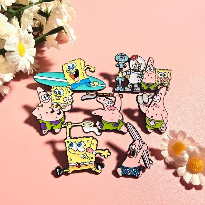 HOT 1/7pcs Cartoon Cute Creative Funny Fun Metal Badge Brooch Backpack Accessories Cartoon Anime Enamel Pins Set Funny Animation